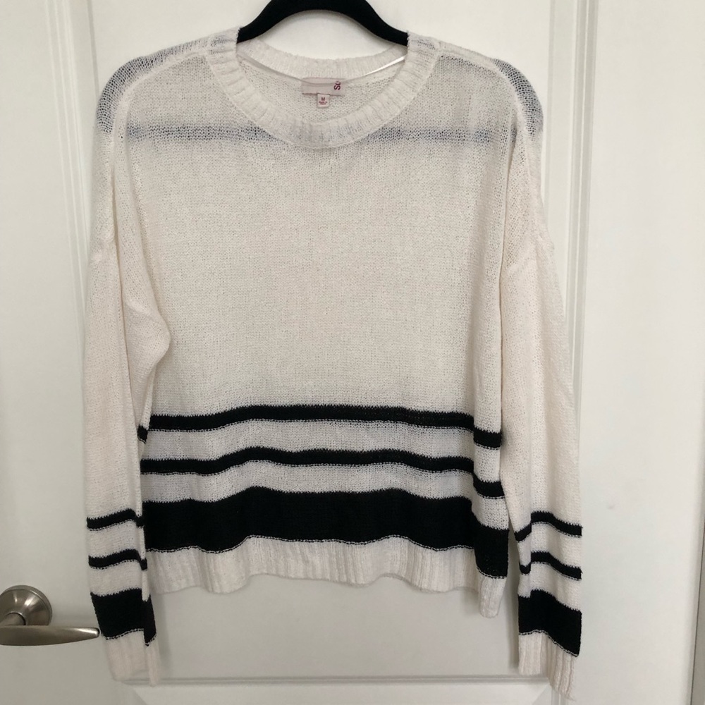 SO black and white striped sweater